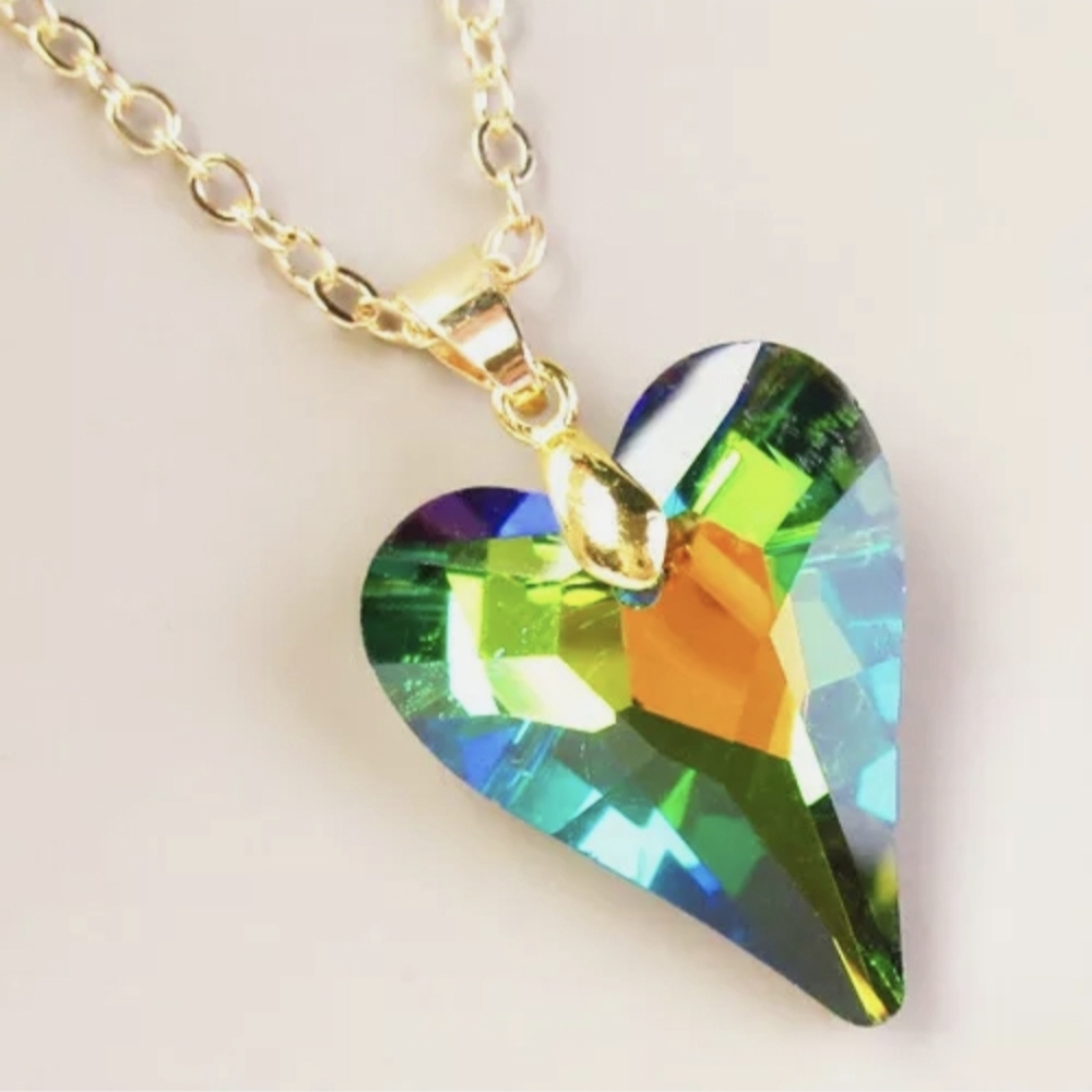 New Titanium Crystal Heart Shaped Necklace.